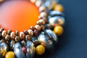 Kissing Piggies - Copper - Sarah Cryer Beadwork