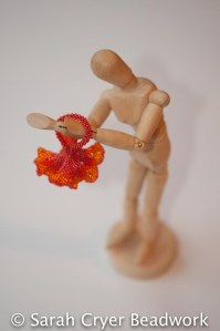 Nasturtium Ring by SarahCryerBeadwork -  EBW May 2015 challenge entry