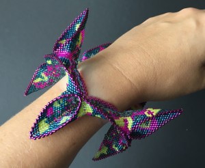 Abstract Reflections - beadwoven statement bangle