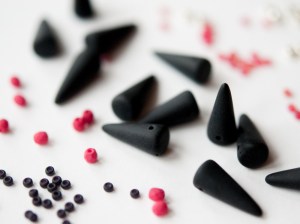 Matte Black & Crimson Spikes