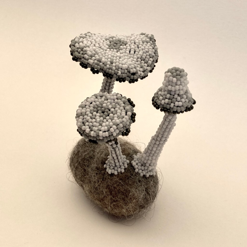 Beadwoven fungi by Sarah Cryer Beadwork